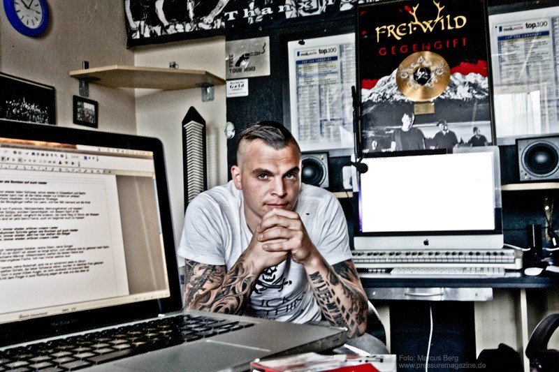 Philipp Burger von Frei.wild im Studio Brixen Foto: Marcus Liprecht / Pressure-Magazine.de